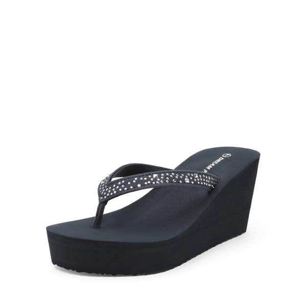 Comfortable Platform Flip Flops - NAVY BLUE -  0